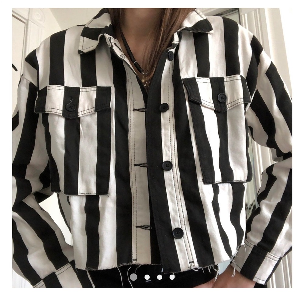 TopShop B&W Striped Jacket